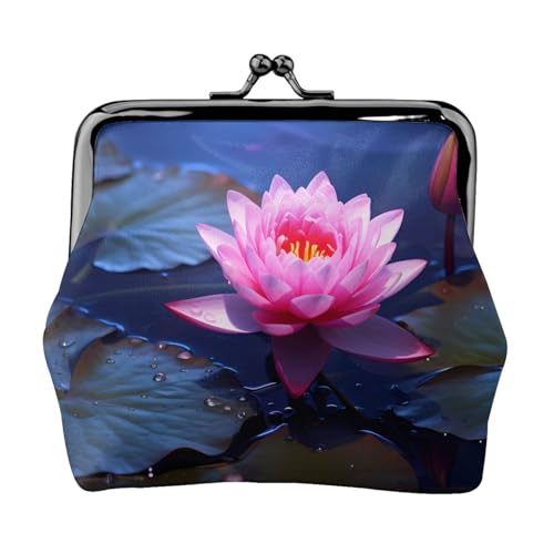 Bright Flower Full Double Sided Printed Pattern Damen und Mädchen Mode Leder Kiss Lock Münzbörse Kartentasche, Schwarz , Einheitsgröße, Kartenhalter von GTGHYLHA