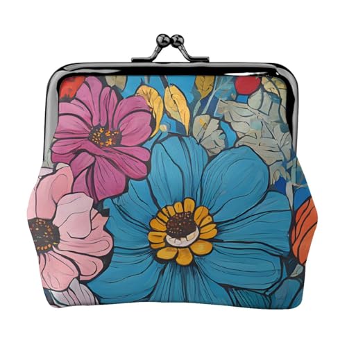 Hello Hawaii doppelseitig bedrucktes Muster Damen und Mädchen Mode Leder Kiss Lock Münzbörse Kartentasche, Schwarz , Einheitsgröße, Kartenhalter von GTGHYLHA