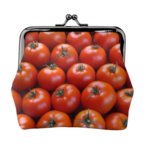 Many Tomatoes Full Double-Sided Printed Pattern Damen und Mädchen Mode Leder Kiss Lock Coin Purse Card Bag, Schwarz , Einheitsgröße, Kartenhalter von GTGHYLHA