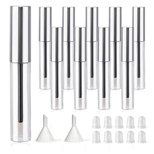 GTHER Leere Eyeliner-Tube mit Zauberstab, 10 ml, nachfüllbare Wimpernwachstumsverlängerung, Serumflasche, transparenter Kunststoff, flüssige Rizinusöle, Aufbewahrungshalter, DIY-Make-up-Werkzeug, 10 GTHER Leere Eyeliner-Tube mit Zauberstab, 10 ml, nachfüllbare Wimpernwachstumsverlängerung, Serumflasche, transparenter Kunststoff, flüssige Rizinusöle, Aufbewahrungshalter, DIY-Make-up-Werkzeug, 10 von GTHER