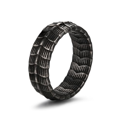 GTHIC Edelstahl-Drachenschuppen-Ring, Gothic-Geist-Tier-Amulett-Ring für Männer, Punk-Band, Schmuck, Geschenk, Größe 7 GTHIC Edelstahl-Drachenschuppen-Ring, Gothic-Geist-Tier-Amulett-Ring für Männer, Punk-Band, Schmuck, Geschenk, Größe 7 von GTHIC