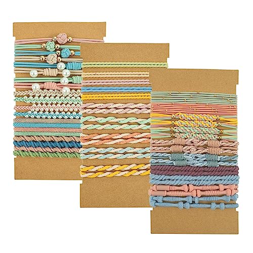 Boho-Haargummis für Damen, Haar-Accessoires für Mädchen, Pferdeschwanz, zartes Armband, Zubehör, elastisch, 60 Stück (mehrfarbig) von GTILE