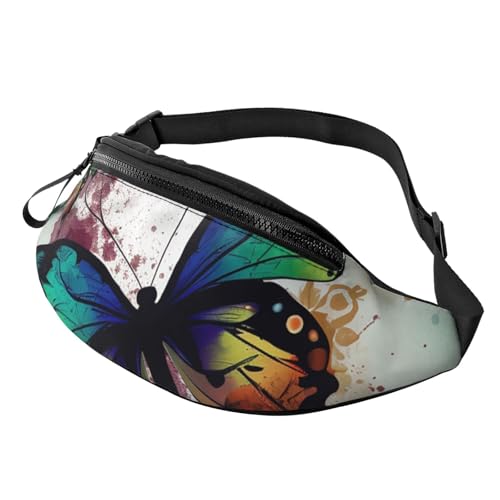 Artistic Gürteltasche mit Schmetterlingsmotiv für Herren und Damen, modische Hüfttasche, verstellbare Umhängetasche, überall Artistic Gürteltasche mit Schmetterlingsmotiv für Herren und Damen, modische Hüfttasche, verstellbare Umhängetasche, überall von GTKSYNVE