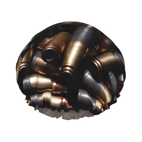Bullet Duschhaube für Frauen, wiederverwendbar, wasserdicht, Duschhaube, waschbar, elastisches Band, Badehaarmut, doppellagig, Badekappe, extra groß für langes Haar von GTKSYNVE
