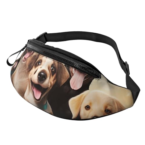 Dogs Happy Party Bauchtasche für Männer und Frauen, modische Hüfttasche, verstellbare Umhängetasche, überall von GTKSYNVE