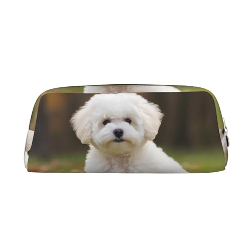 GTKSYNVE Make-up-Tasche aus Leder für Geldbörse, Reisen, tragbar, kleine Bleistifttasche für Damen und Herren, Bichon Frisé, Hunde-Kosmetiktasche mit Reißverschluss, ästhetische Münztasche GTKSYNVE Make-up-Tasche aus Leder für Geldbörse, Reisen, tragbar, kleine Bleistifttasche für Damen und Herren, Bichon Frisé, Hunde-Kosmetiktasche mit Reißverschluss, ästhetische Münztasche von GTKSYNVE