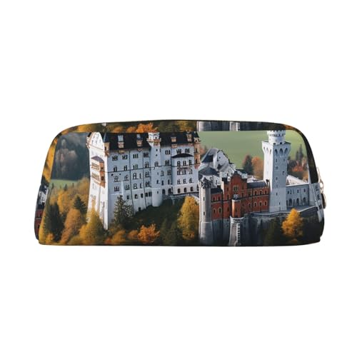 GTKSYNVE Make-up-Tasche aus Leder für Geldbörse, Reisen, tragbar, kleine Bleistifttasche für Damen und Herren, Deutschland, Neuschwanstein Schloss, Kosmetiktasche mit Reißverschluss, Federmäppchen GTKSYNVE Make-up-Tasche aus Leder für Geldbörse, Reisen, tragbar, kleine Bleistifttasche für Damen und Herren, Deutschland, Neuschwanstein Schloss, Kosmetiktasche mit Reißverschluss, Federmäppchen von GTKSYNVE