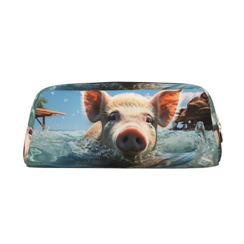 GTKSYNVE Make-up-Tasche aus Leder für Geldbörse, Reisen, tragbar, kleine Bleistifttasche für Damen und Herren, lächelnde Kosmetiktasche mit Reißverschluss, ästhetische Münztasche, Erwachsene von GTKSYNVE