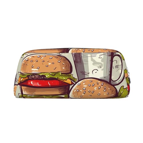 GTKSYNVE Make-up-Tasche aus Leder für Geldbörse, Reisen, tragbar, kleine Bleistifttasche für Damen und Herren, lustige Lebensmittel-, Hamburger und Tassen, Kosmetiktasche mit Reißverschluss GTKSYNVE Make-up-Tasche aus Leder für Geldbörse, Reisen, tragbar, kleine Bleistifttasche für Damen und Herren, lustige Lebensmittel-, Hamburger und Tassen, Kosmetiktasche mit Reißverschluss von GTKSYNVE