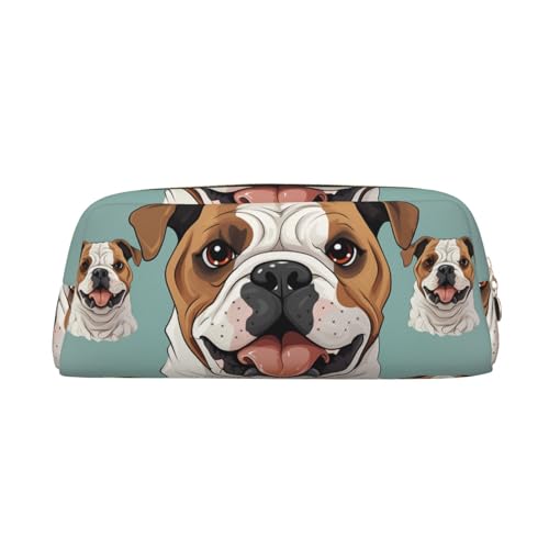 GTKSYNVE Make-up-Tasche aus Leder für Geldbörse, Reisen, tragbar, kleine Bleistifttasche für Damen und Herren, lustige englische Bulldogge, Kosmetiktasche mit Reißverschluss, ästhetische Münztasche GTKSYNVE Make-up-Tasche aus Leder für Geldbörse, Reisen, tragbar, kleine Bleistifttasche für Damen und Herren, lustige englische Bulldogge, Kosmetiktasche mit Reißverschluss, ästhetische Münztasche von GTKSYNVE