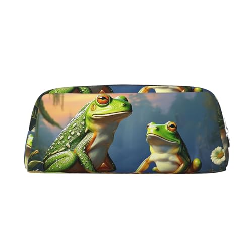 GTKSYNVE Make-up-Tasche aus Leder für Geldbörse, Reisen, tragbar, kleine Bleistifttaschen für Damen und Herren, viele Frösche singen auf den Zweigen, Kosmetiktasche mit Reißverschluss, ästhetisches GTKSYNVE Make-up-Tasche aus Leder für Geldbörse, Reisen, tragbar, kleine Bleistifttaschen für Damen und Herren, viele Frösche singen auf den Zweigen, Kosmetiktasche mit Reißverschluss, ästhetisches von GTKSYNVE