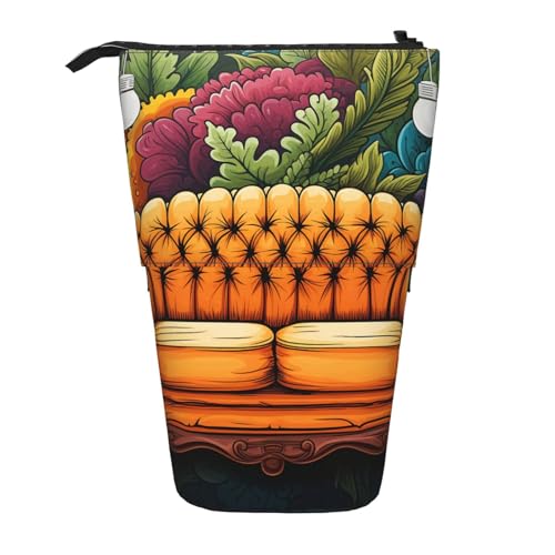 GTKSYNVE Stehendes Federmäppchen, Couch-Teleskop-Bleistifthalter, niedliche Make-up-Kosmetiktasche mit Reißverschluss, ästhetische Bleistifttaschen für Weihnachten, Urlaub, Neujahr, Bürotasche von GTKSYNVE