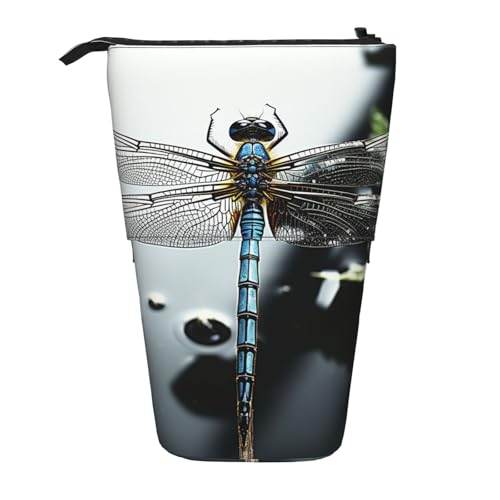 GTKSYNVE Stehendes Federmäppchen, Libellen-Teleskop-Bleistifthalter, niedliche Make-up-Kosmetiktasche mit Reißverschluss, ästhetische Bleistifttaschen für Weihnachten, Urlaub, Neujahr, Bürotasche von GTKSYNVE