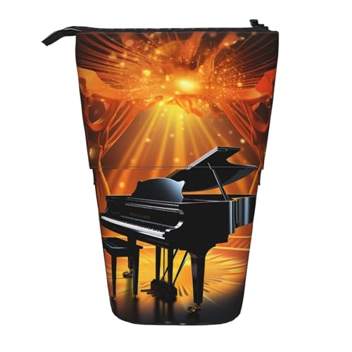 GTKSYNVE Stehendes Federmäppchen, Musiktheater, Teleskop-Bleistifthalter, niedliche Make-up-Kosmetiktasche mit Reißverschluss, ästhetische Bleistifttaschen für Weihnachten, Urlaub, Neujahr, Bürotasche von GTKSYNVE