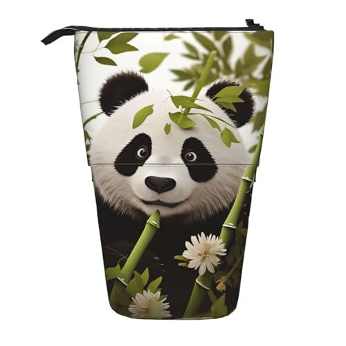 GTKSYNVE Stehendes Federmäppchen, Panda-Teleskop-Bleistifthalter, niedliche Make-up-Kosmetiktasche mit Reißverschluss, ästhetische Bleistifttaschen für Weihnachten, Urlaub, Neujahr, Bürotasche von GTKSYNVE