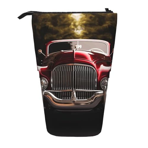 GTKSYNVE Stehendes Federmäppchen, klassischer Auto-Teleskop-Bleistifthalter, niedliche Make-up-Kosmetiktasche mit Reißverschluss, ästhetische Bleistifttaschen für Weihnachten, Urlaub, Neujahr von GTKSYNVE