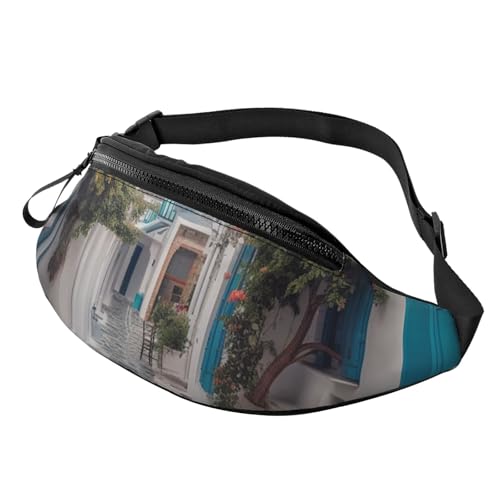 Griechenland Street Bauchtasche für Herren und Damen, modische Hüfttasche, verstellbare Umhängetasche, überall Griechenland Street Bauchtasche für Herren und Damen, modische Hüfttasche, verstellbare Umhängetasche, überall von GTKSYNVE