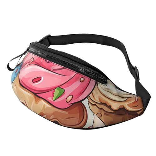 Gürteltasche für Damen und Herren, Motiv: Cupcakes und Eiscreme, verstellbare Umhängetasche, überall von GTKSYNVE