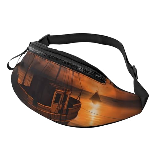 Gürteltasche mit Boot bei Dämmerung für Herren und Damen, modische Hüfttasche, verstellbare Umhängetasche, überall Gürteltasche mit Boot bei Dämmerung für Herren und Damen, modische Hüfttasche, verstellbare Umhängetasche, überall von GTKSYNVE