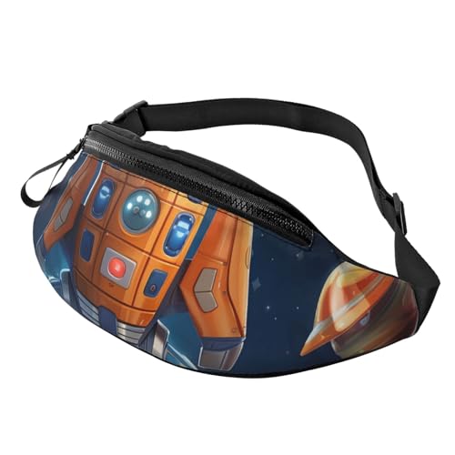 Gürteltasche mit Cartoon-Raumschiff-Raketen-Motiv für Männer und Frauen, modische Hüfttasche, verstellbare Umhängetasche, überall Gürteltasche mit Cartoon-Raumschiff-Raketen-Motiv für Männer und Frauen, modische Hüfttasche, verstellbare Umhängetasche, überall von GTKSYNVE