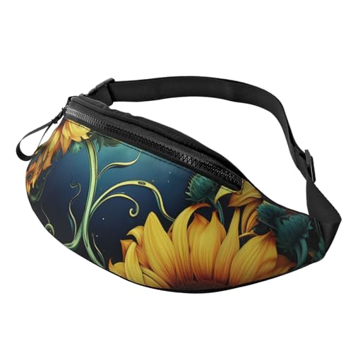Gürteltasche mit Mondschein-Sonnenblumen-Muster, für Herren und Damen, modische Hüfttasche, verstellbare Umhängetasche, überall von GTKSYNVE