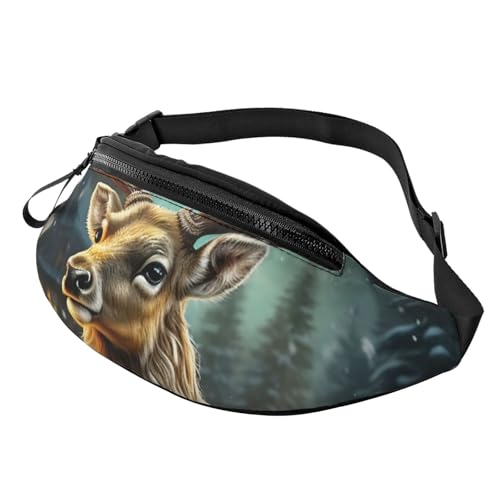 Gürteltasche mit Rentier-Motiv für Männer und Frauen, modische Hüfttasche, verstellbare Umhängetasche, überall Gürteltasche mit Rentier-Motiv für Männer und Frauen, modische Hüfttasche, verstellbare Umhängetasche, überall von GTKSYNVE