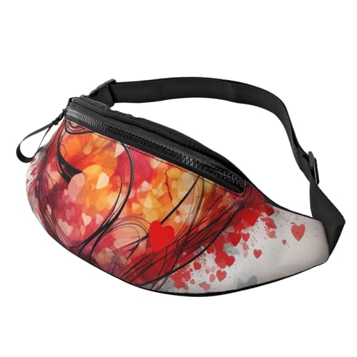 Gürteltasche mit abstraktem Herzmotiv, für Herren und Damen, modische Hüfttasche, verstellbare Umhängetasche, überall Gürteltasche mit abstraktem Herzmotiv, für Herren und Damen, modische Hüfttasche, verstellbare Umhängetasche, überall von GTKSYNVE