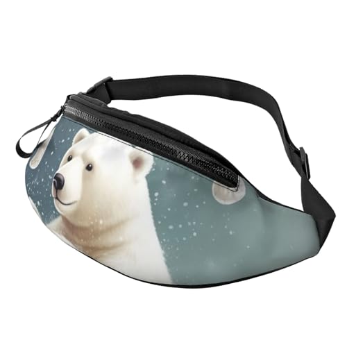Gürteltasche mit lustigem Eisbär, der Schneeball spielt, für Männer und Frauen, modische Hüfttasche, verstellbare Umhängetasche, überall von GTKSYNVE