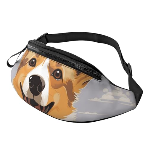Gürteltasche mit niedlichem Cartoon-Welsh-Corgi-Hund für Männer und Frauen, modische Hüfttasche, verstellbare Umhängetasche, überall von GTKSYNVE