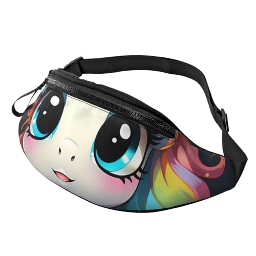 Gürteltasche mit niedlichem Tier mit bunten Frisuren, für Männer und Frauen, modische Hüfttasche, verstellbare Umhängetasche, überall von GTKSYNVE