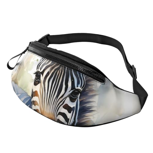 Gürteltasche mit niedlichem Zebra-Aquarellmuster für Männer und Frauen, modische Hüfttasche, verstellbare Umhängetasche, überall von GTKSYNVE