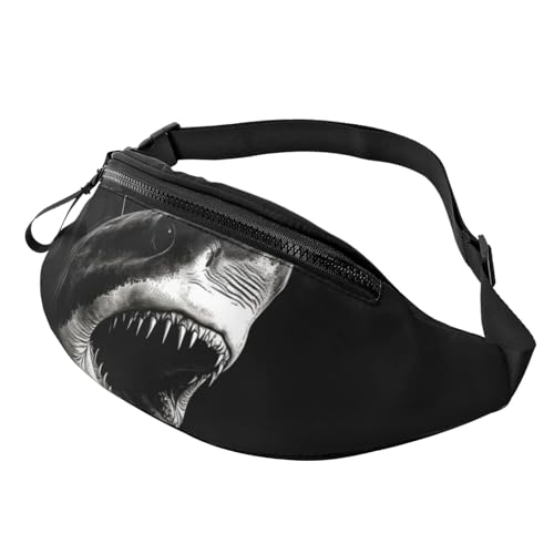 Gürteltasche mit schwarzem Haikopf für Herren und Damen, modische Hüfttasche, verstellbare Umhängetasche, überall Gürteltasche mit schwarzem Haikopf für Herren und Damen, modische Hüfttasche, verstellbare Umhängetasche, überall von GTKSYNVE