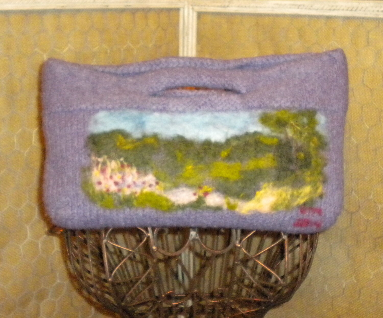Schöne Landschaft Felted Lila Clutch - Nadel Filz Wie "Monet" Bild Schöne Landschaft Felted Lila Clutch - Nadel Filz Wie "Monet" Bild von GTMDesigns