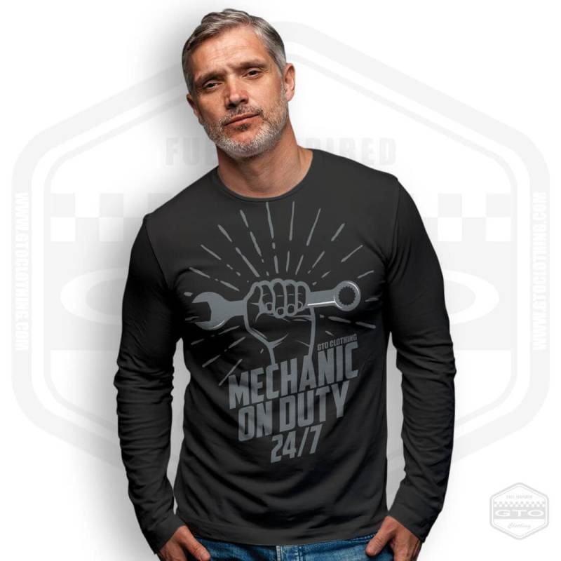 Mechaniker 24/7 Herren Langarm-Shirt Schwarz | Beruf Fan Art Geschenkidee S-3xl Hergestellt in Den Usa von GTOClothing