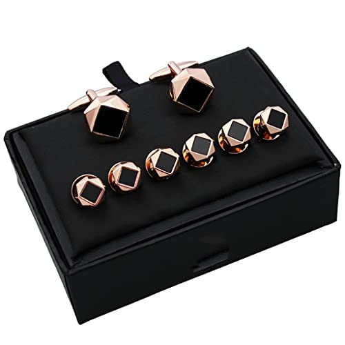 Rotgold Smoking Manschettenknöpfe für formelle Kleidung Hemd Pin Hemd Geschenkset Herren Manschettenknöpfe Modeschmuck (Dgleiche Größe), Same Size, Same size von GTORCZDF