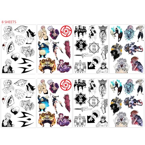 GTOTd Japan Anime Tattoos (8 Sheets) Geschenke Anime Stickers Temporäre Tattoos Cosplay Aufkleber Party Supplies Favors liefert für Teens Party Geburtstag Dekorationen von GTOTd