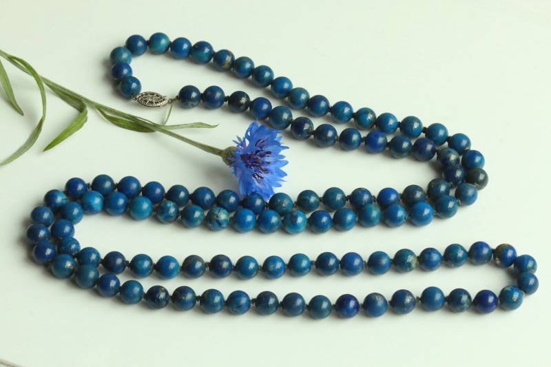 Jahrgang Lapis Lazuli Kette Sterlingsilber Verschluss 95, 8 Gramm von GTRAVERANTIQUES