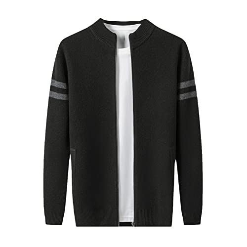 Winter Dicker warmer Pullover Mäntel Streetwear Cardigan Herren Kaschmir Wolle Strickwaren, schwarz, XX-Large von GTSFTJ