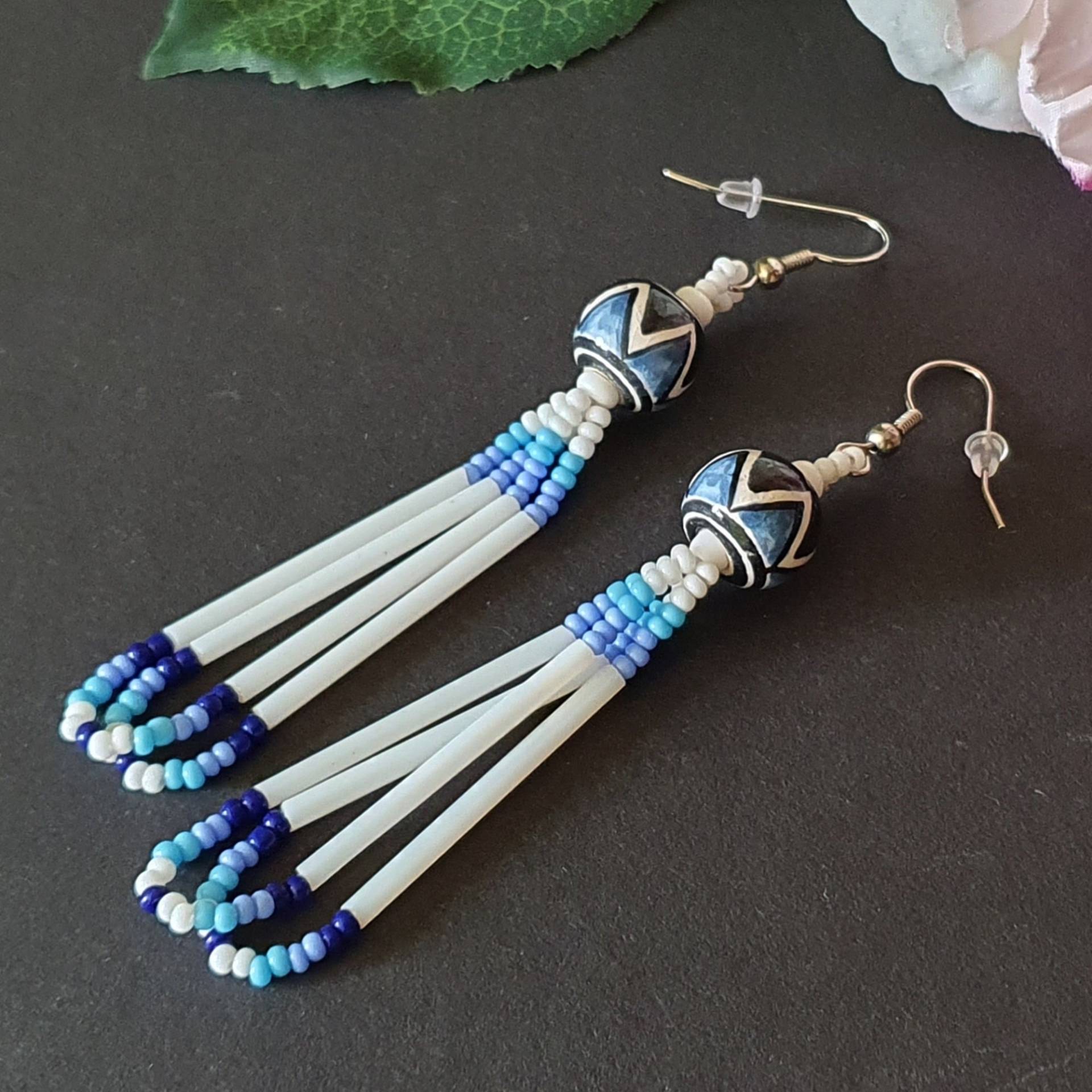 Handgefertigte Perlen Ohrringe Aus Canada von GTSilverStore