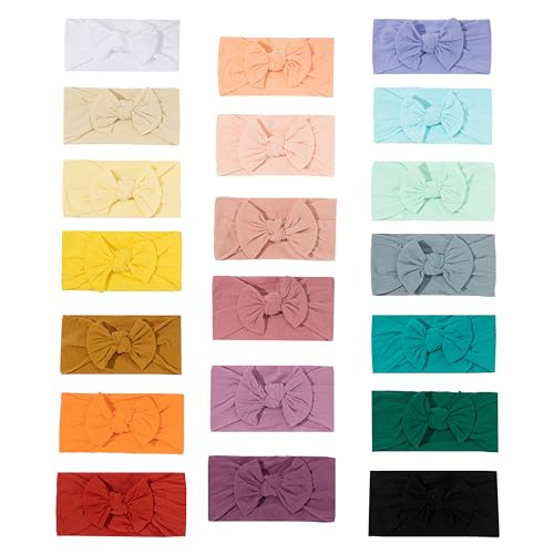 GTTUKK Weiche Nylon-Stirnbänder mit Haarschleifen, elastische Kopfwickel, Haarschmuck für Neugeborene, Babys, Mädchen, Kleinkinder, Kinder, Einheitsgröße, 20 Stück GTTUKK Weiche Nylon-Stirnbänder mit Haarschleifen, elastische Kopfwickel, Haarschmuck für Neugeborene, Babys, Mädchen, Kleinkinder, Kinder, Einheitsgröße, 20 Stück von GTTUKK
