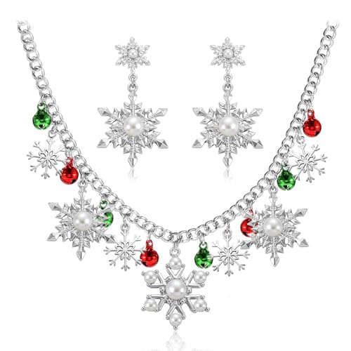 GTYARYUA Weihnachts Schmuck, Weihnachtskette Damen, Weihnachtshalskette, Ohrringe Weihnachten, Weihnachtsohrringe Damen, Weihnachtsschmuck Damen, Weihnachtsdekorationen für Mädchen und Frauen (B) von GTYARYUA