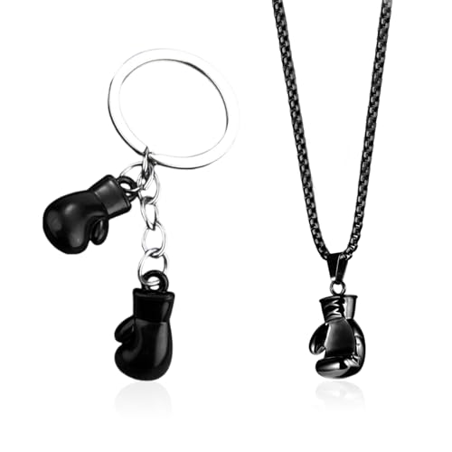 1 Box-Schlüsselanhänger Und 1 Box-Halskette, Schmuck Im Punk-Stil, Modischer Persönlichkeitsschmuck, Schmuck Mit Sportelementen von GTYHH
