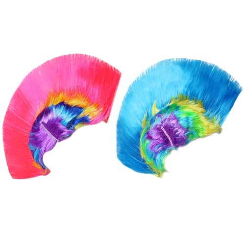 GTYHH 2 Stück Punk-Perücken, Rock-Perücken, Personalisierte Mode-Perücken, Cosplay-Requisiten, Party-Perücken von GTYHH