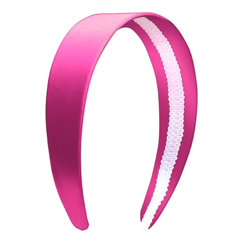 4,1 cm breites Seidensatin-Stirnband für Damen, Mädchen, Teenager, einfarbig, DIY-Haarschmuck, Urlaubsgeschenke (Hot Pink) von GTYRERO