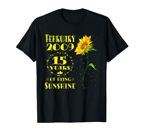 15. Geburtstag 15 Jahre alt Sonnenblume Liebhaber Mädchen Februar 2009 T-Shirt von GTee Awesome 15th Birthday Version 2024