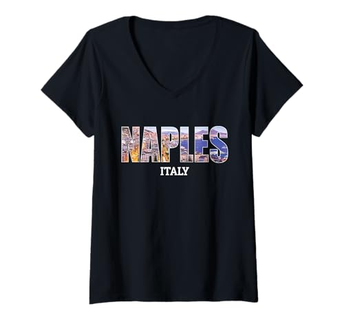Damen Neapel Präfektur Italien Stadt Italien Italien Neapel Italien Souvenir T-Shirt mit V-Ausschnitt von GUADI