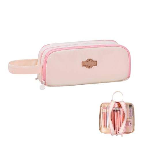 GUAHKUN Federmäppchen Mit 3 Fächern Oxford Stoff 22x9x10cm Leichtes Design Für Schule Büro Mädchen Teenager Erwachsene Große Kapazität (B) von GUAHKUN