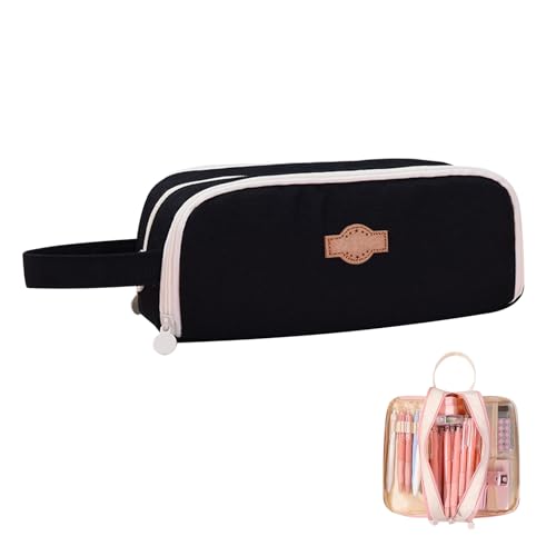 GUAHKUN Federmäppchen Mit 3 Fächern Oxford Stoff 22x9x10cm Leichtes Design Für Schule Büro Mädchen Teenager Erwachsene Große Kapazität (C) von GUAHKUN