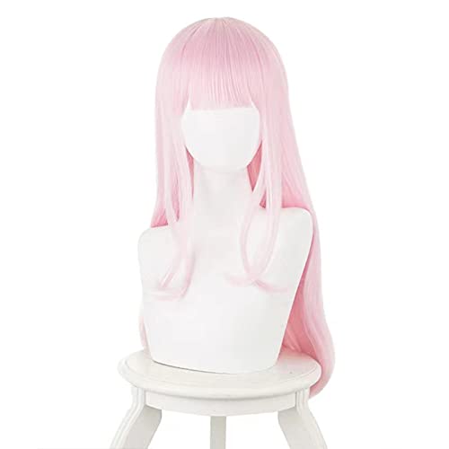 Cosplay Perücke Kaguya-sama Liebe ist Krieg Chika Fujiwara Cosplay Perücke für Frauen Mädchen synthetisches Haar 60 cm lang gerade Anime Cos Party Perücke Pink Pink von GUANBBD