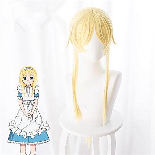 Cosplay Perücke Schwertkunst Online Alicization SAO Alice Synthese Dreißig Cosplay Perücke Lange Goldene Geflecht Stil Synthetische Halloween Perücken+Perückenkappe KUZB314 von GUANBBD